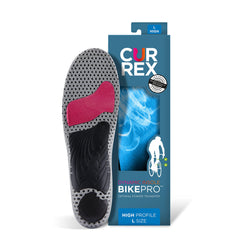 Currex BikePro insoles with arch-support profile for enhanced cycling stability.