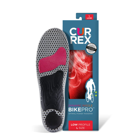 CURREX BikePro insoles with low-arch support for stable pedaling on rides