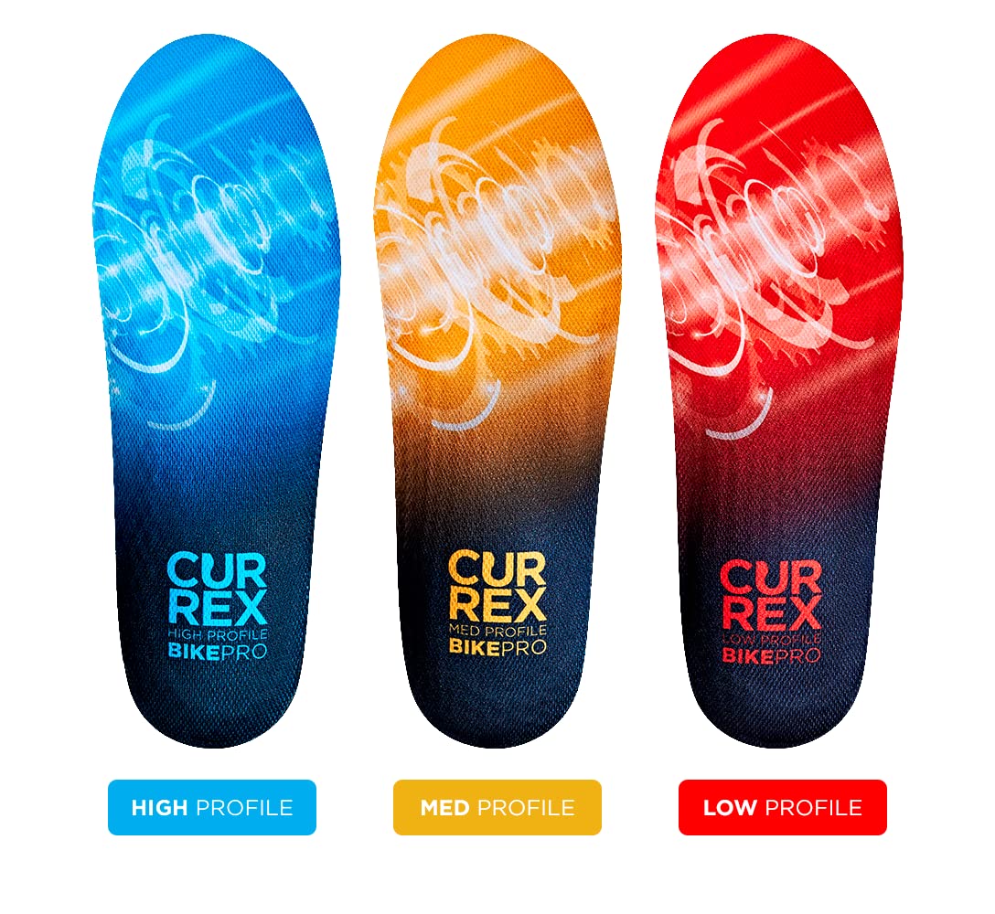 Currex BikePro insoles with deep heel cup securing the heel during rides.