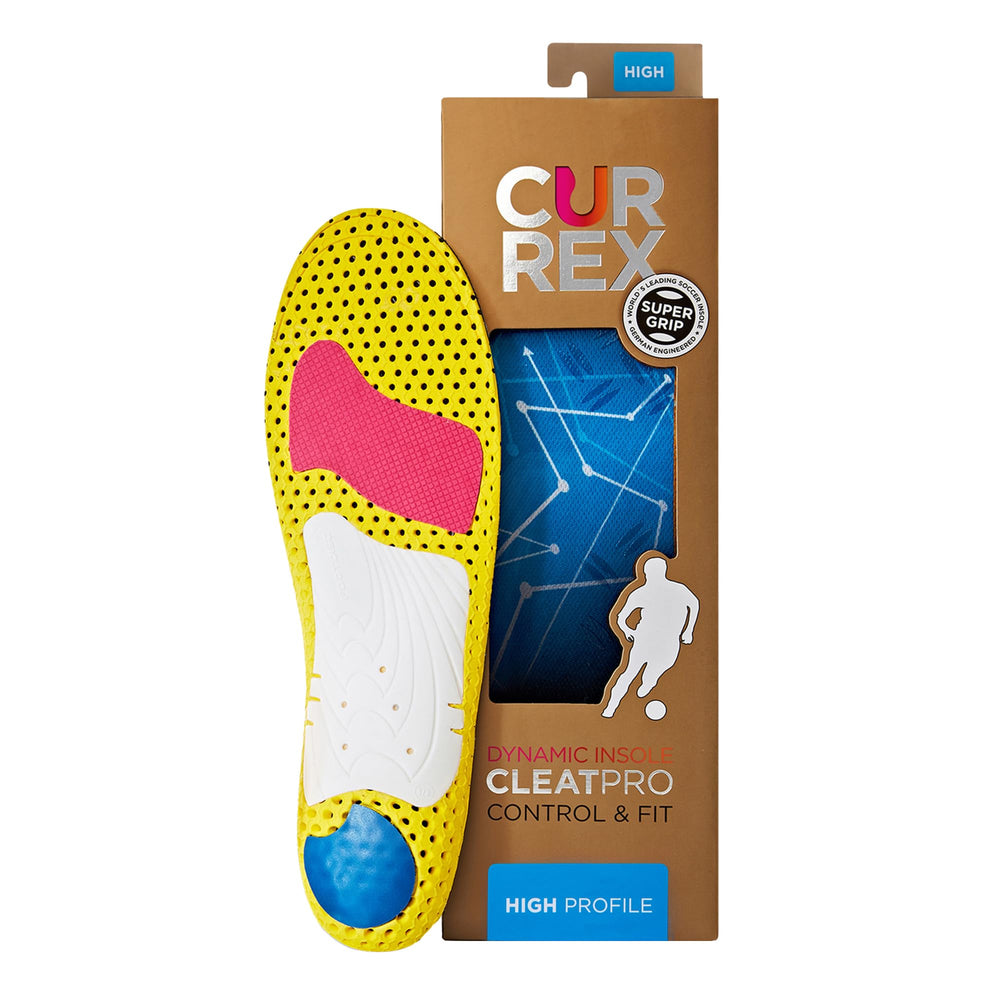 Currex CleatPro heel cup secures fit for stable starts on the field.