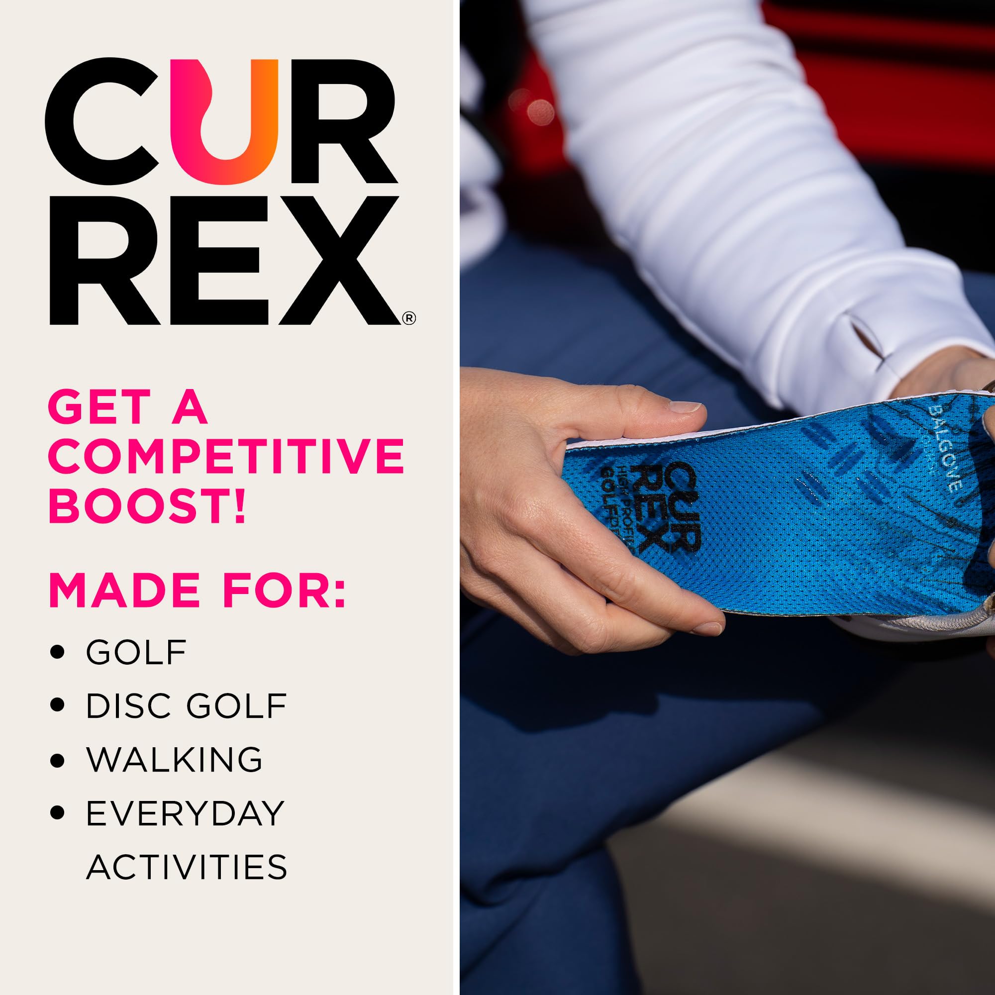 Currex GolfPro mesh top layer keeps feet dry on course