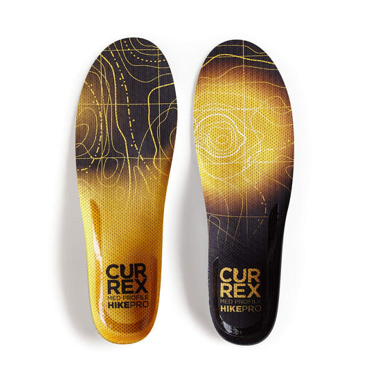 CURREX HikePro 3D arch support shows stability on uneven terrain.