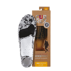 Currex HikePro insoles with a deep heel cup for stability on rugged trails.