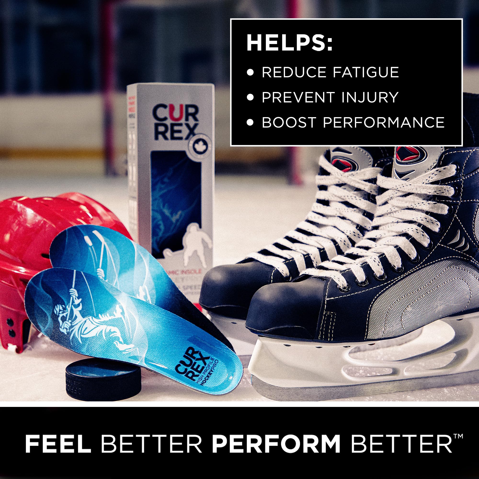 Currex HockeyPro anti-slip heel improves control during stops and starts