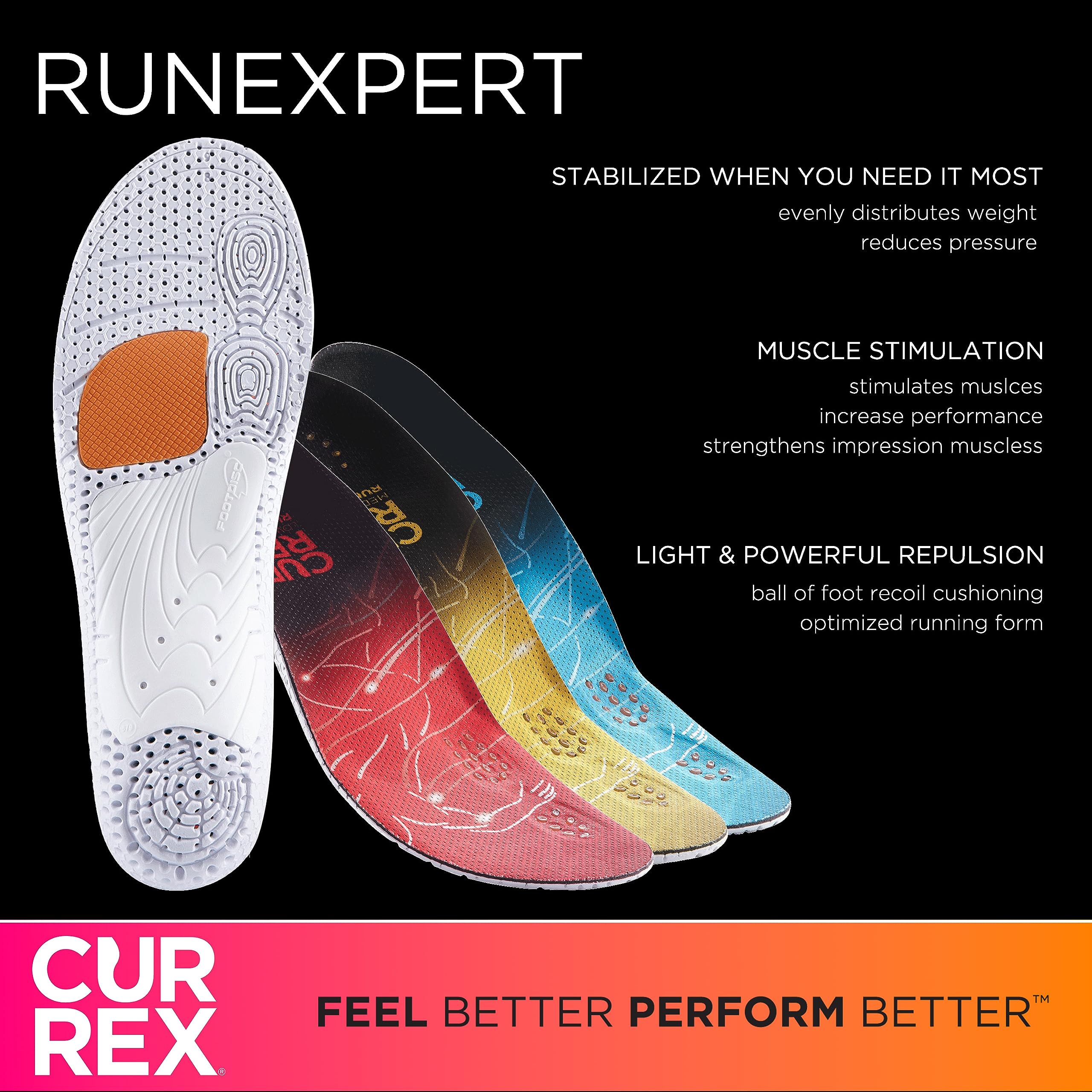 PORON heel layer delivers shock absorption and rebound on impact.