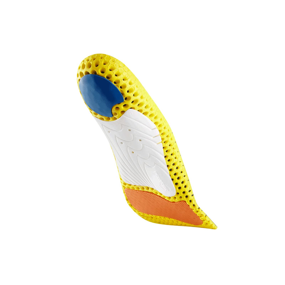 Currex RunPro insoles with deep heel cup improve stability and fit.