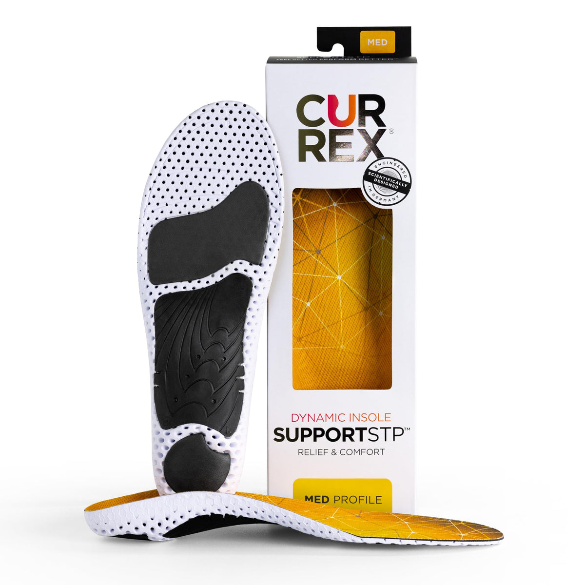 CURREX SupportSTP arch-support insole provides cushioned stability for daily walking.