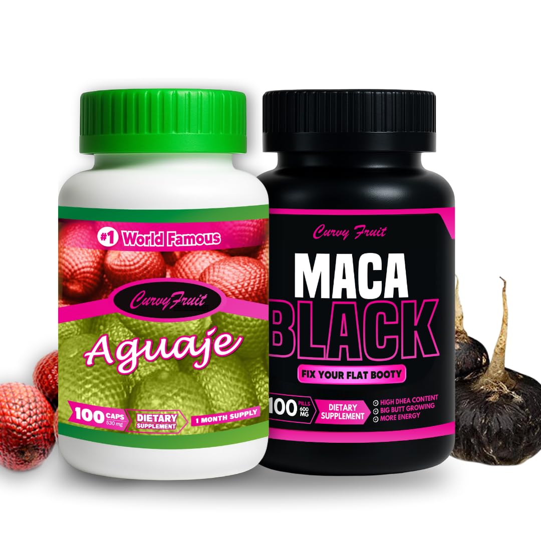 Curvy Fruit Aguaje Maca bottle highlights glute-volume target