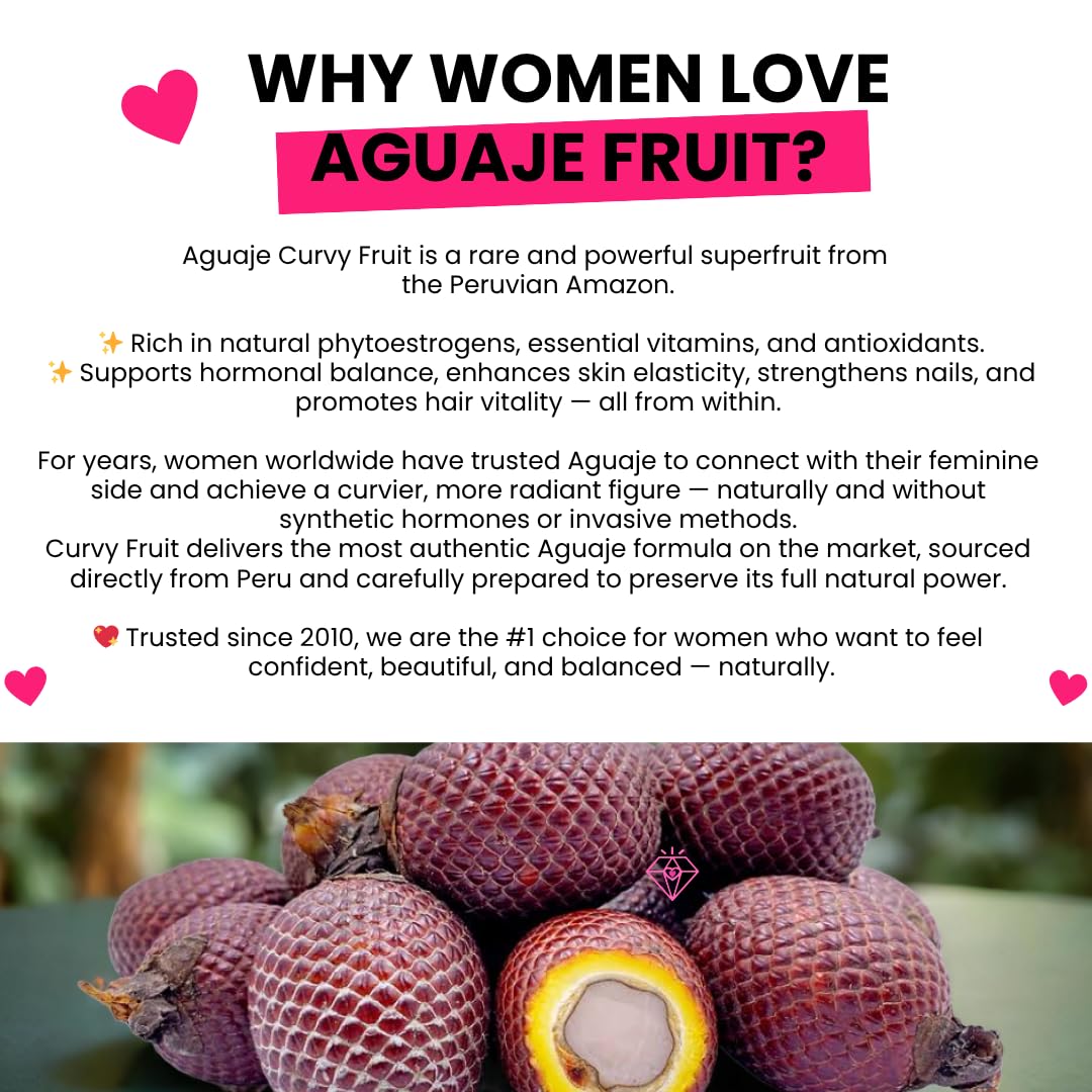 Curvy Fruit Aguaje Maca Wild Hinojo blend emphasizes natural balance for curves.