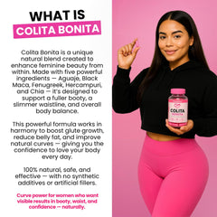 Curvy Fruit Colita Bonita bottle back view for convenient daily use.