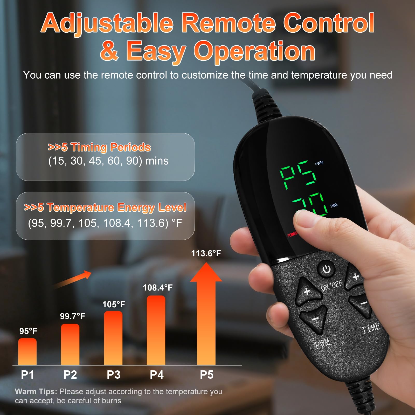 Cutiskrave remote control image enables easy session customization.