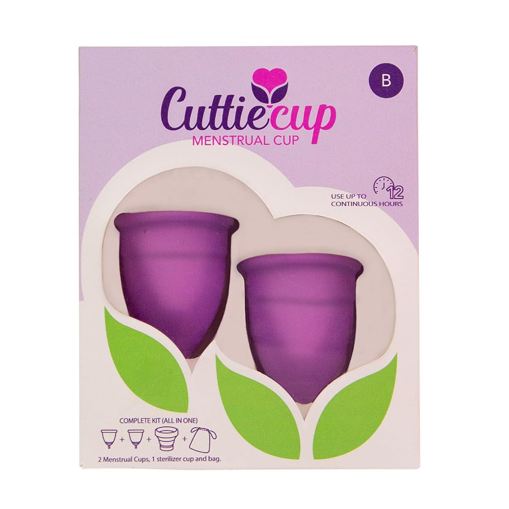 Cuttie Cup double-pack bundle: two cups for eco-friendly, reusable period care.