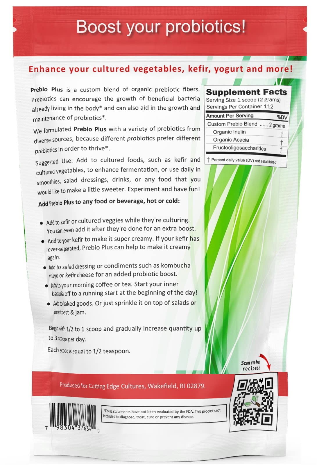 Cutting Edge Cultures Prebio Plus in salad dressing adds a probiotic-friendly boost and flavor.