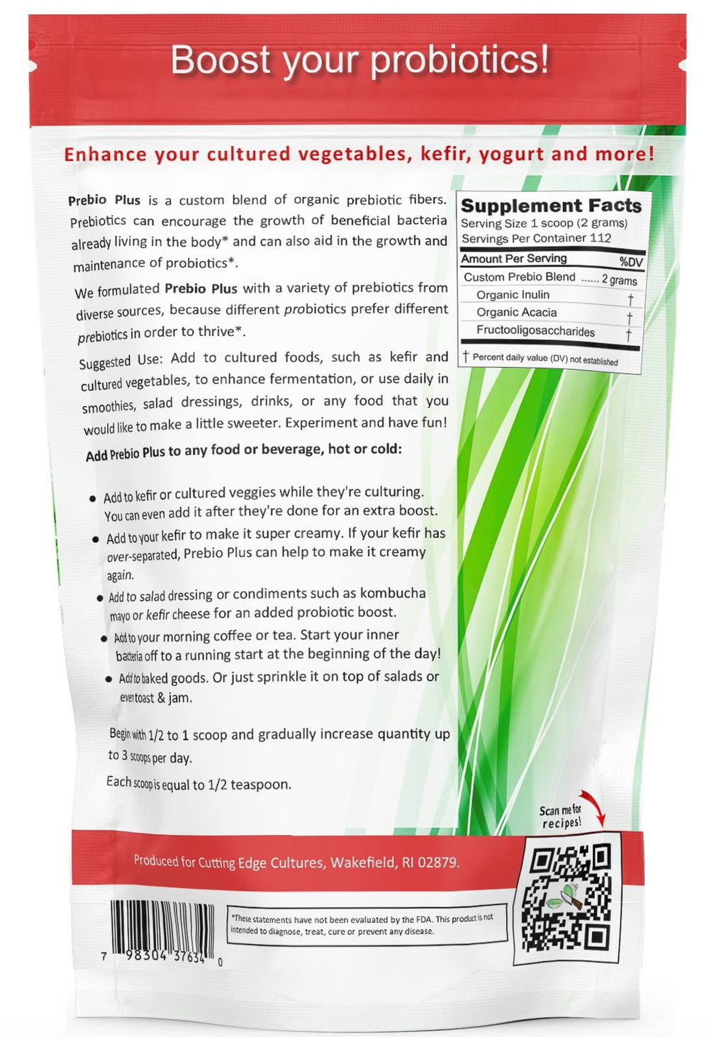 Cutting Edge Cultures Prebio Plus in salad dressing adds a probiotic-friendly boost and flavor.