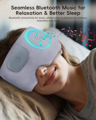 CUZRICH heated sleep mask Bluetooth-audio view highlighting built-in speakers and wireless connectivity.