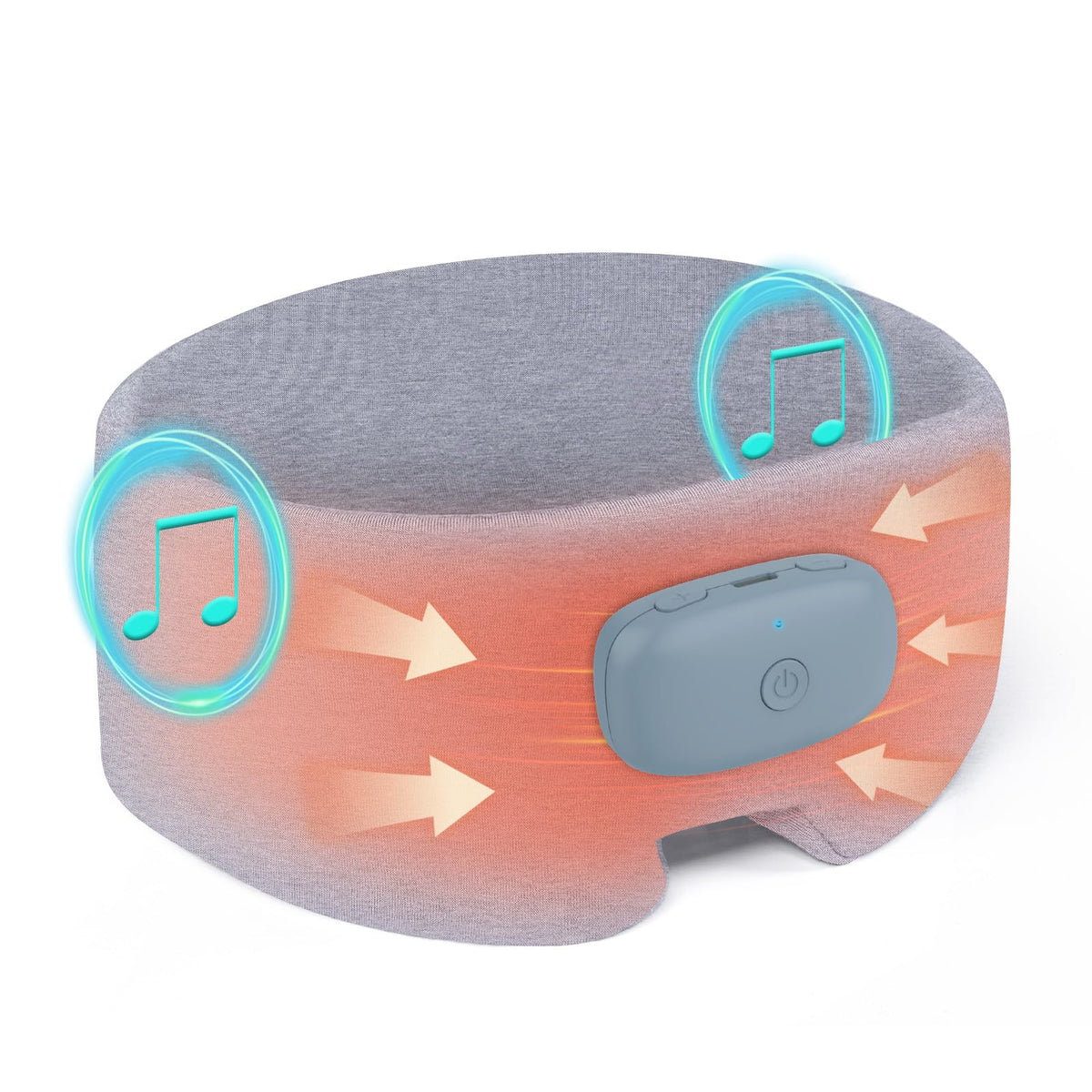 CUZRICH heated music sleep mask close-up showing soft fabric and light-blocking design.