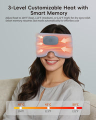 CUZRICH heated sleep mask heat-levels feature for customizable comfort during late-night relaxation.