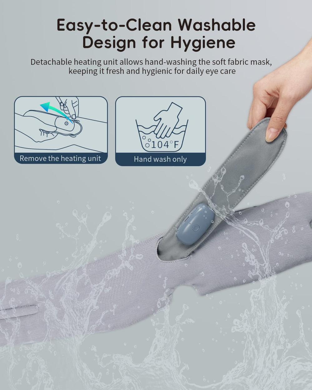 CUZRICH heated sleep mask light-blocking design image demonstrating total darkness aid.
