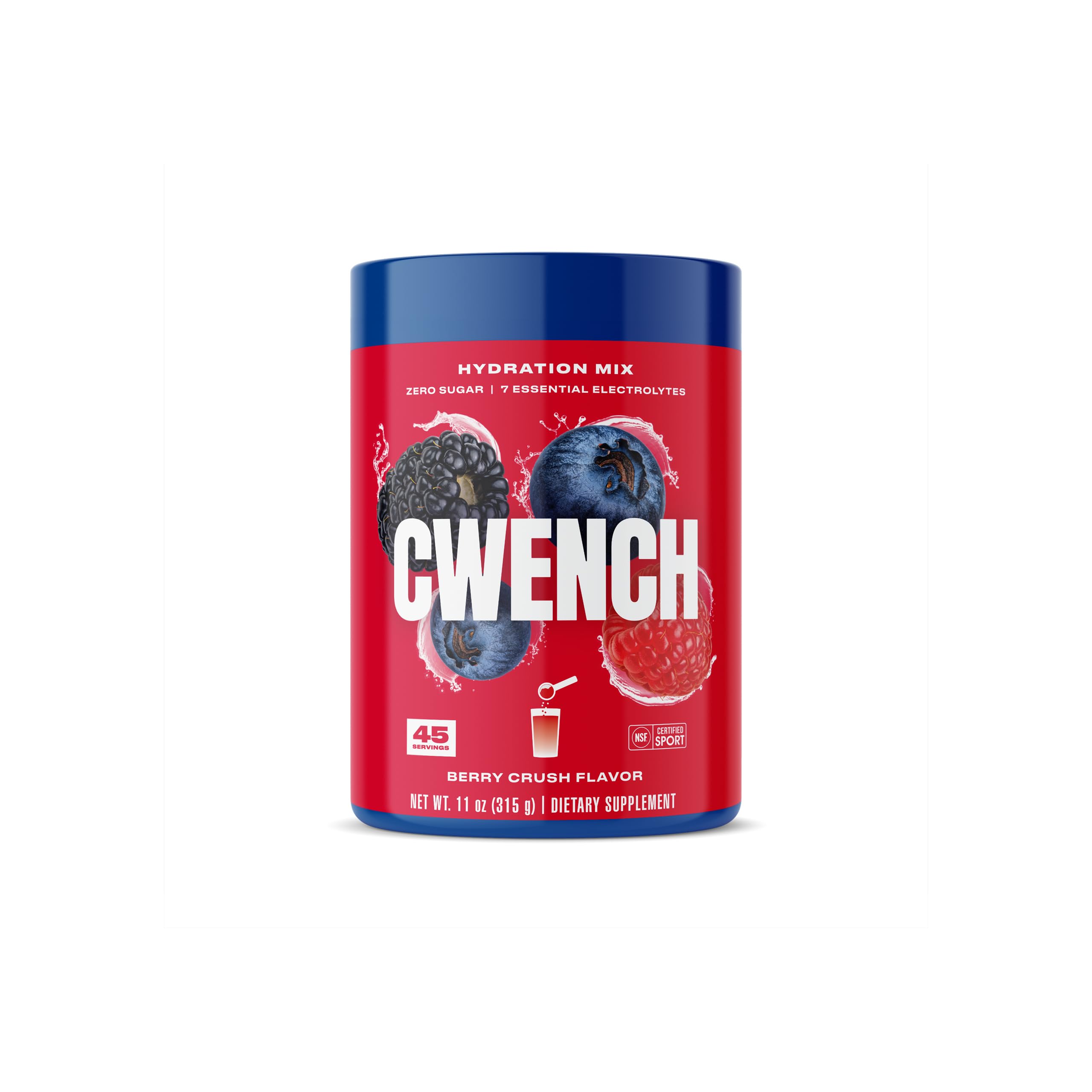 CWENCH HYDRATION Berry Crush bottle pour shows instant hydration for workouts