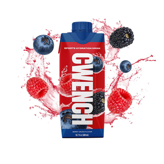 CWENCH Hydration Berry Crush pack of 12 bottles for gym and travel.
