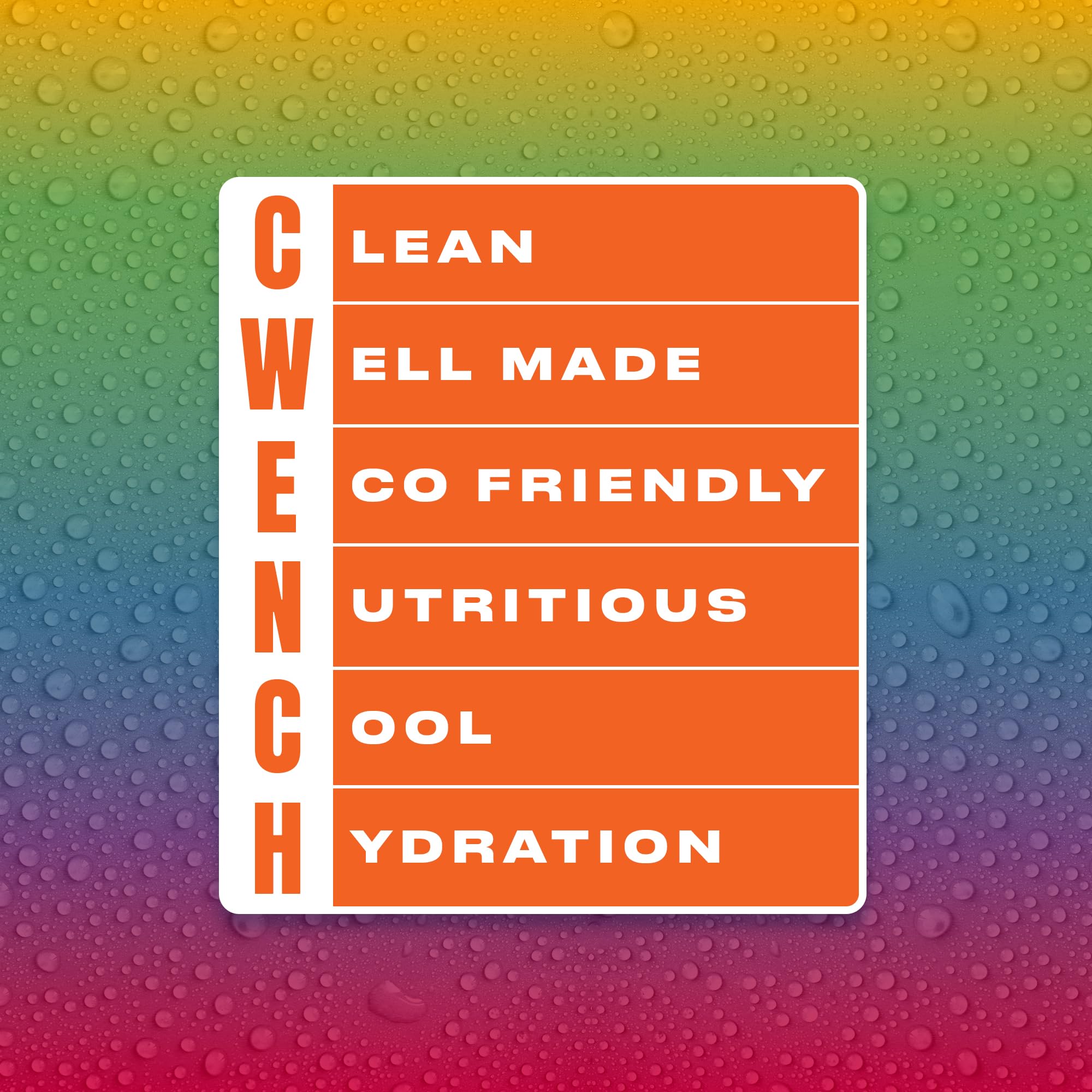 CWENCH HYDRATION close-up of ingredients blend with electrolytes and B vitamins