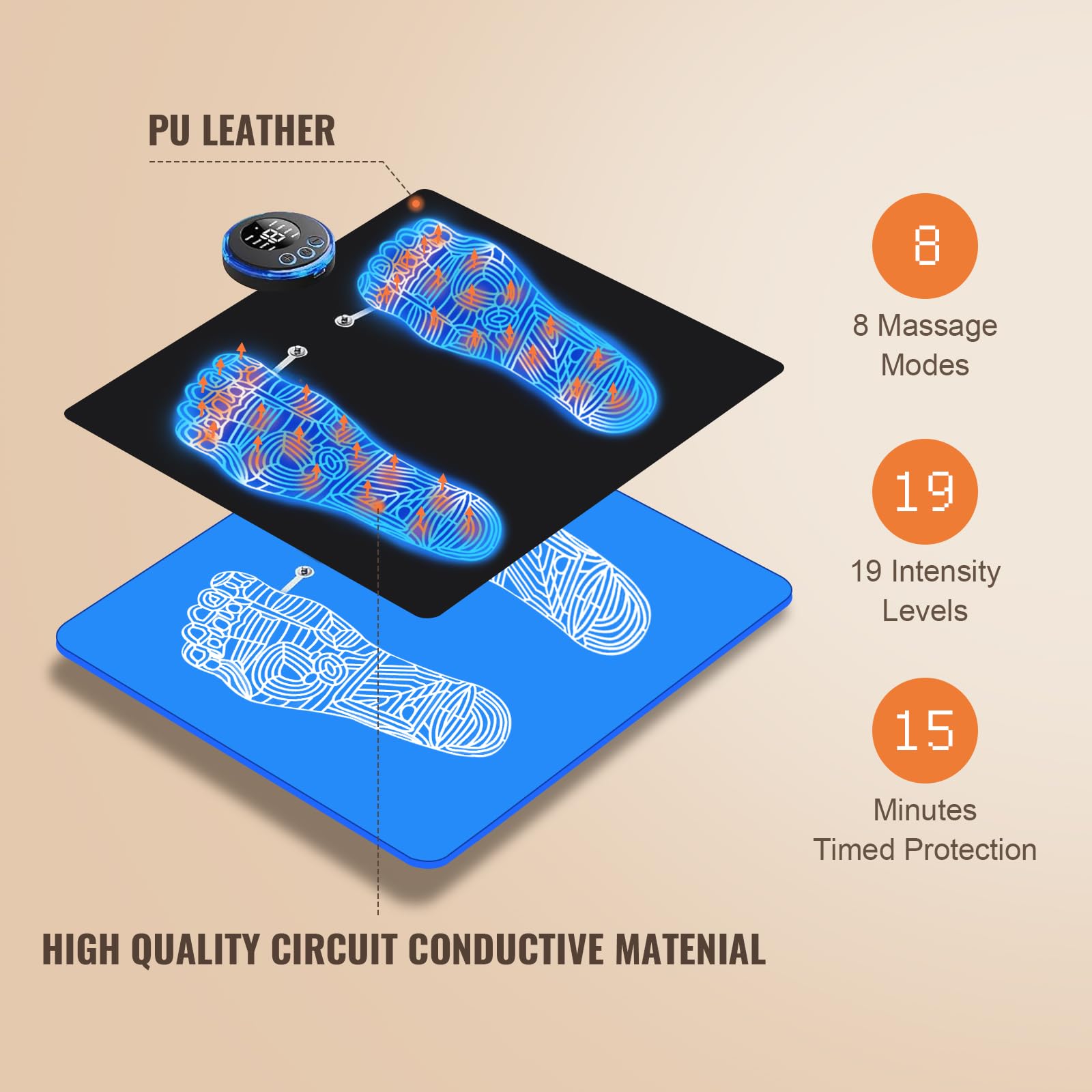 CWTUL EMS electrode pads for targeted foot stimulation