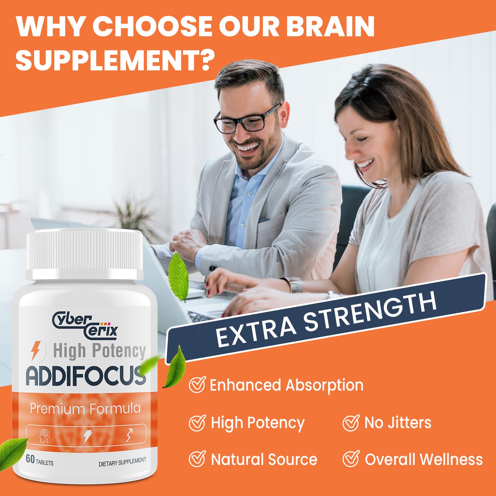 CyberCerix caffeine from green tea for steady energy.