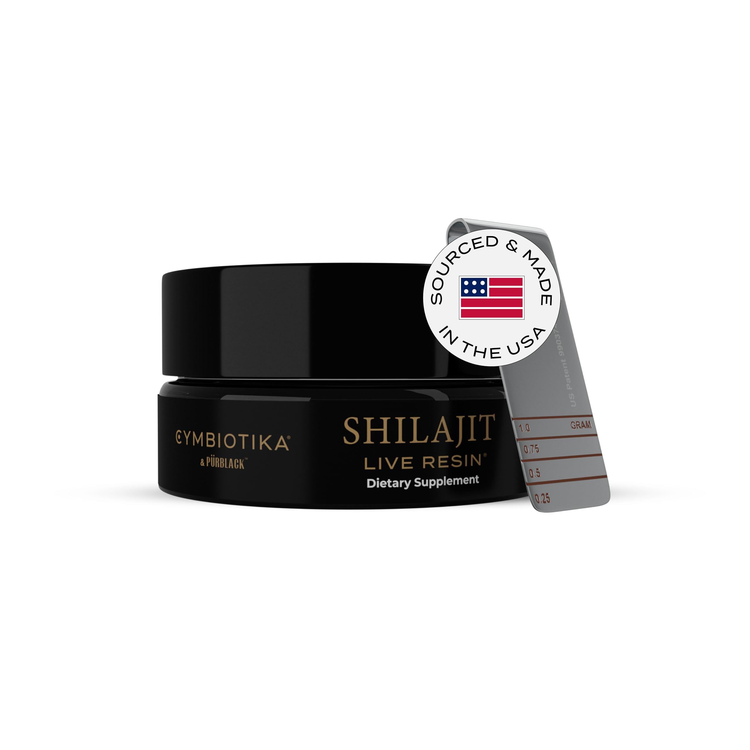 CYMBIOTIKA Shilajit Resin bottle shows rich mineral content for daily wellness