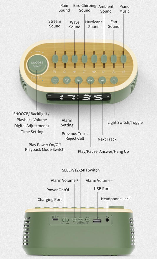 CYBORIS Bluetooth speaker green, top panel for quick music playback.