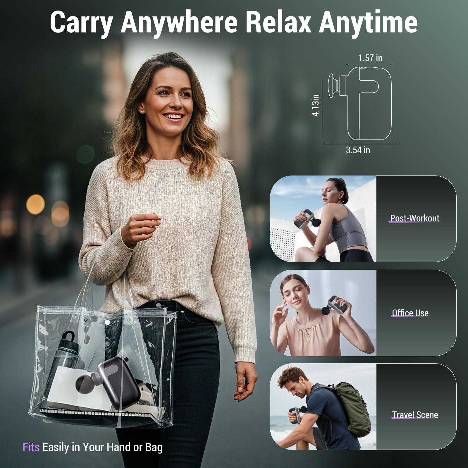 CYBPOK pocket-size massager fits in a gym bag for on-the-go relief