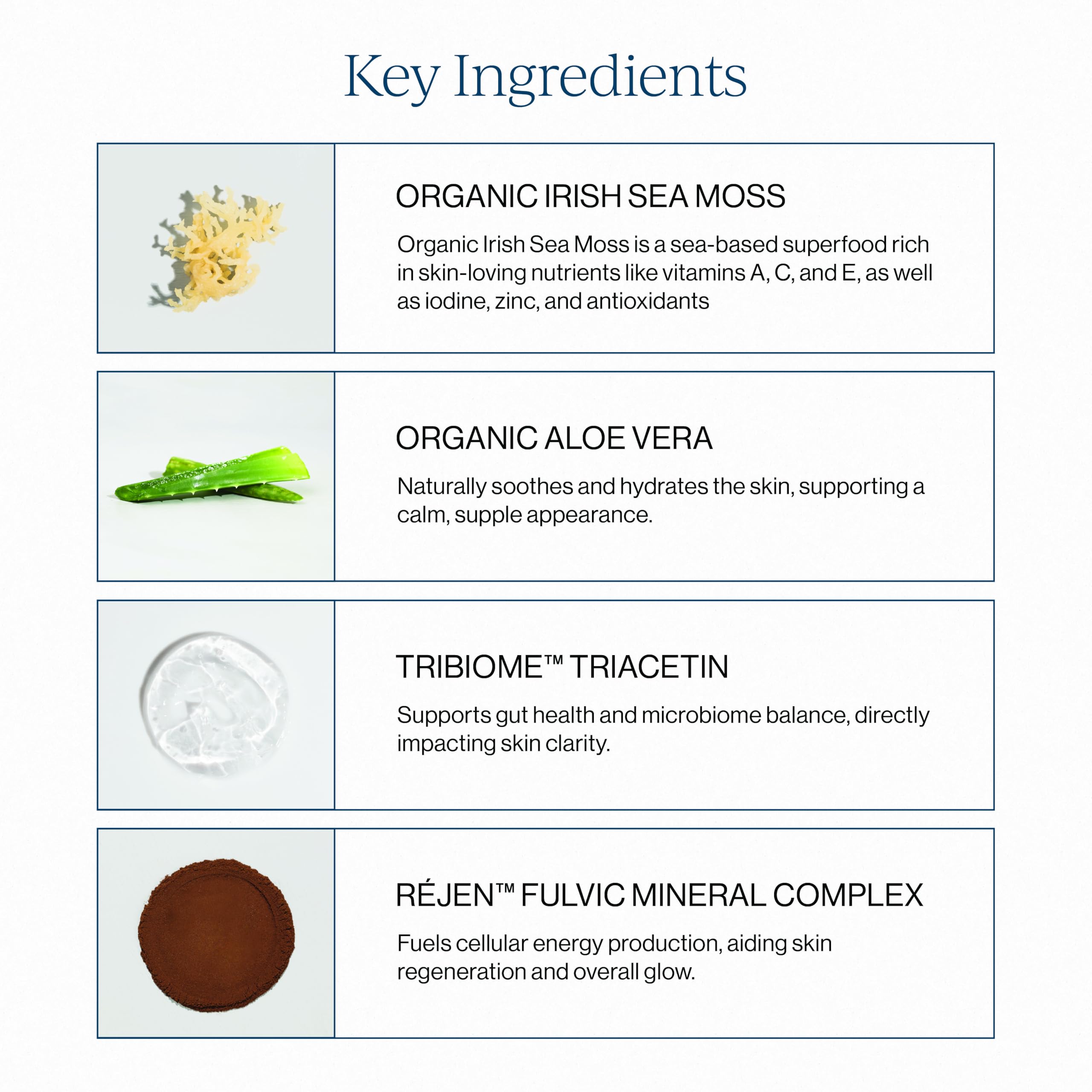 CYMBIOTIKA Sea Moss with aloe vera label closeup highlights natural ingredients.