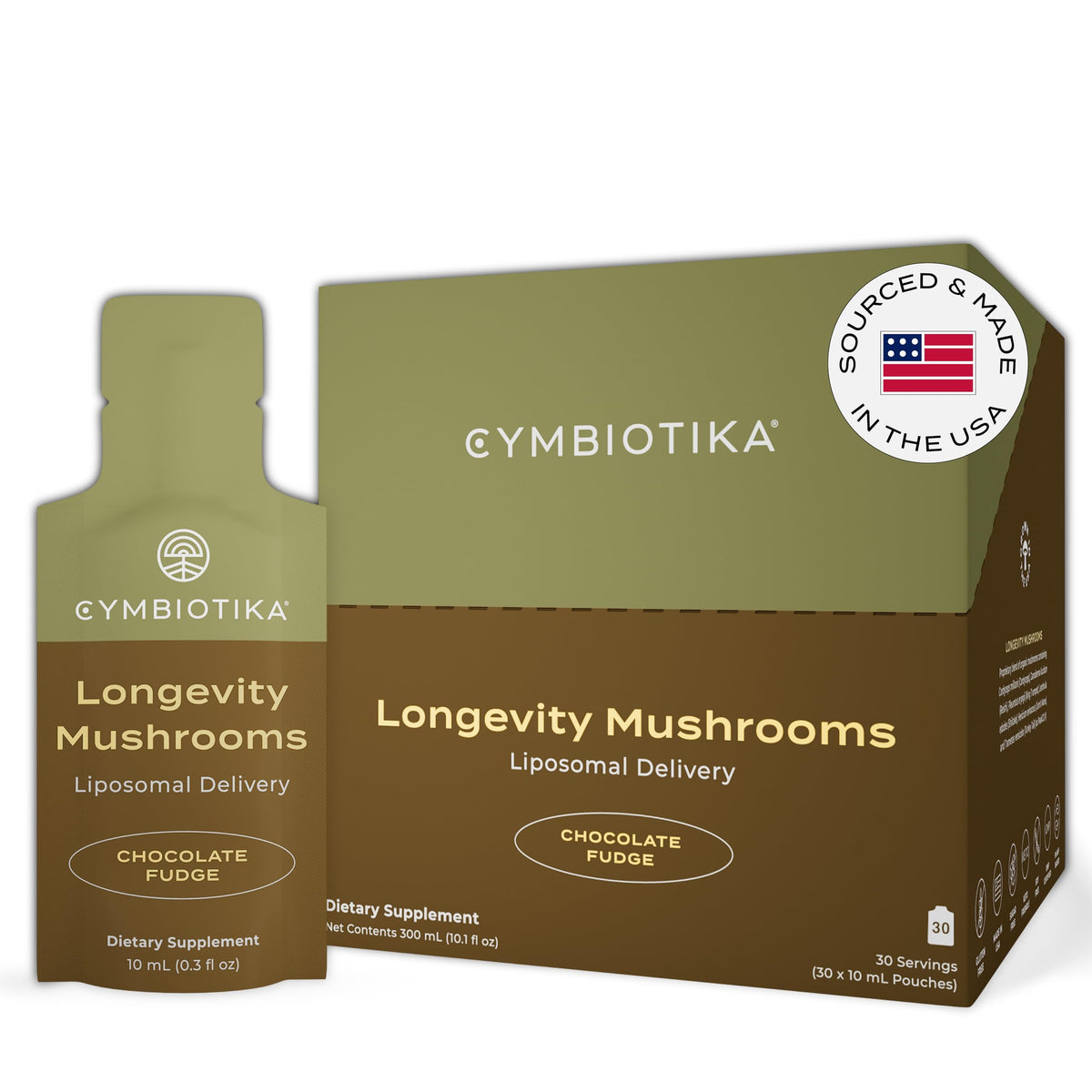 CYMBIOTIKA Liposomal Mushroom Supplement jar showcasing immune support and energy potential