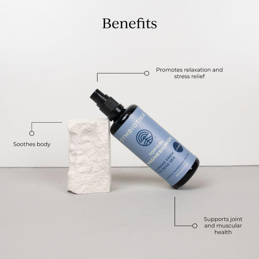 CYMBIOTIKA magnesium oil spray being applied to forearm for quick absorption