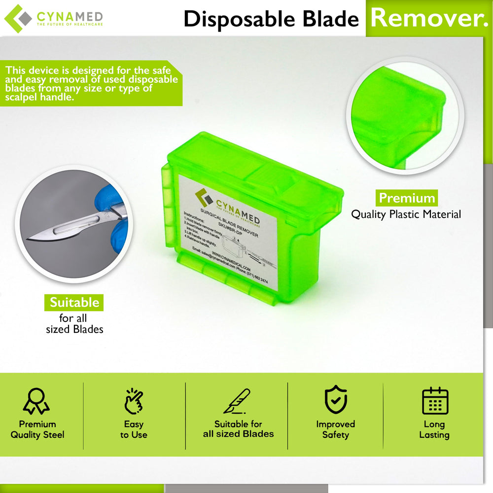 Cynamed Scalpel Blade Remover in action demonstrates effortless blade extraction from handles