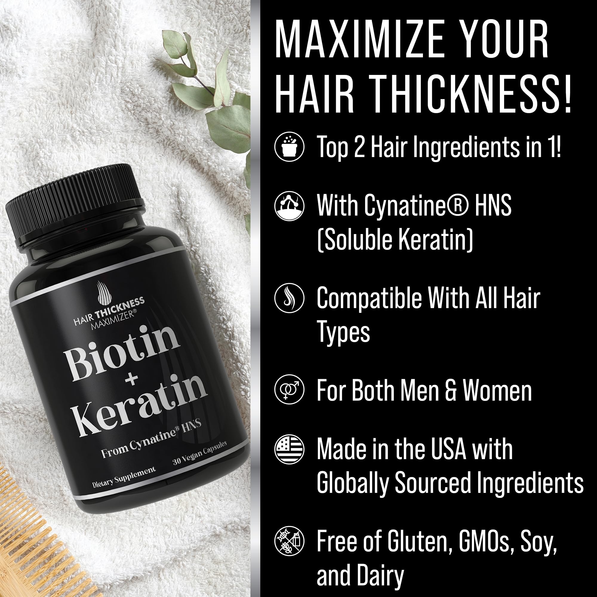 Cynatine HNS keratin tablets close-up showing strength and vitality.
