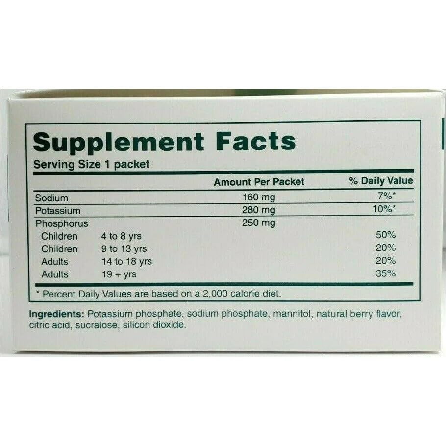 Phos-NaK oral powder concentrate ready to mix with water for easy serving.