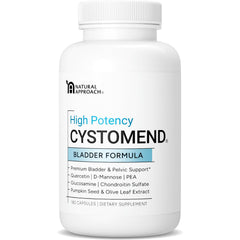 CystoMend bottle front highlighting high-potency bladder support.