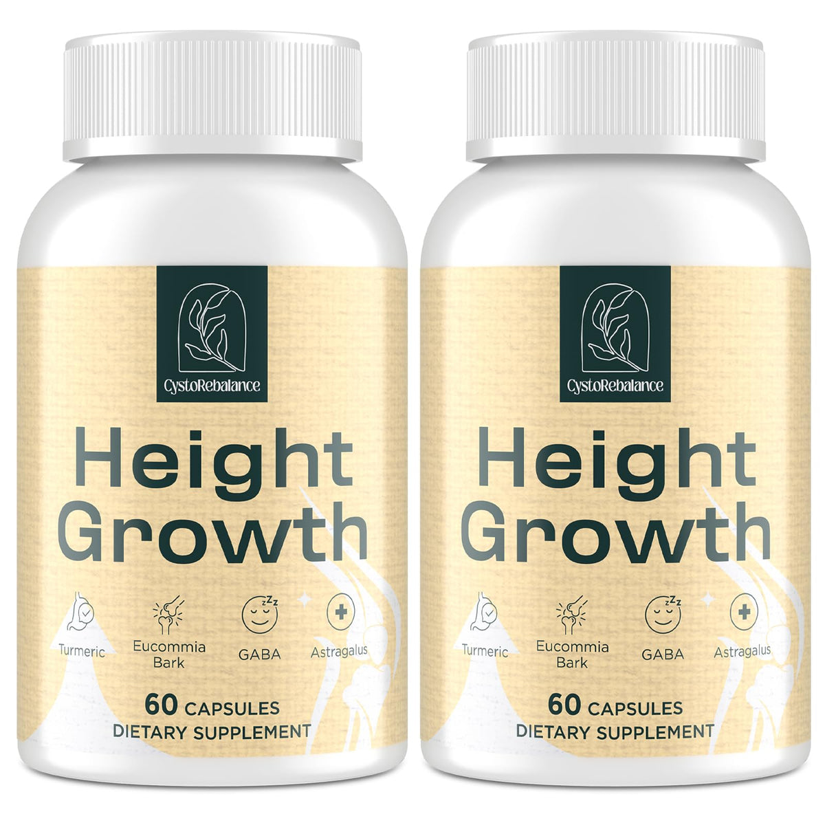 CystoRebalance 25in1 bone-strength bottle front shows a complete nutrient blend for daily growth support.