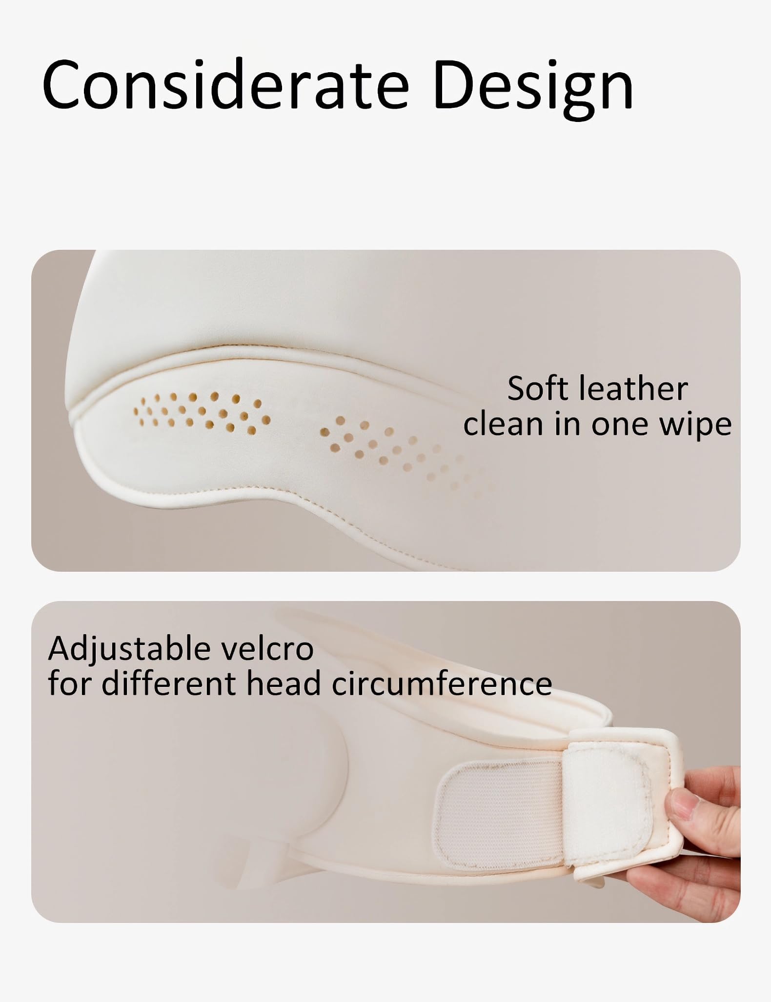 CYTJ head massager wearing a secure velcro fit on any head size