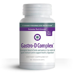 D'Adamo Gastro-D Complex bottle with capsules for digestive comfort.