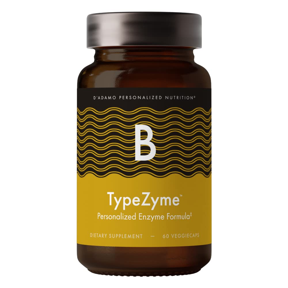 D'Adamo TypeZyme bottle front, digestive support for Blood Type B, nutrient absorption aid