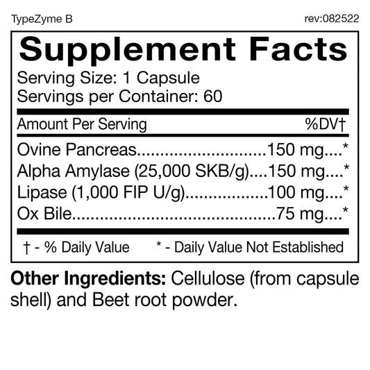 D'Adamo TypeZyme bottle being poured to show convenient digestion aid