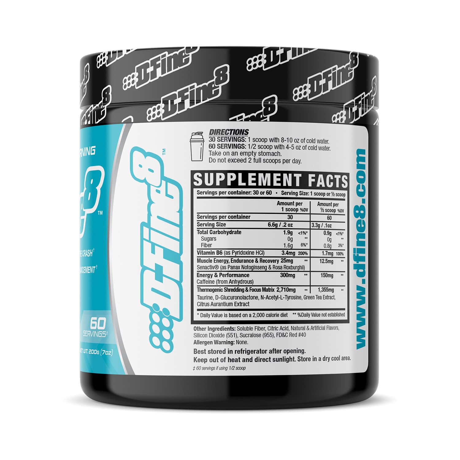 D-Fine8 bottle pour shot demonstrating fast-acting energy release