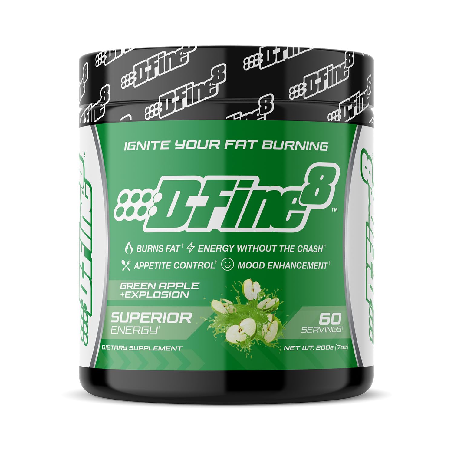D-Fine8 thermogenic pre-workout can for quick energy during training