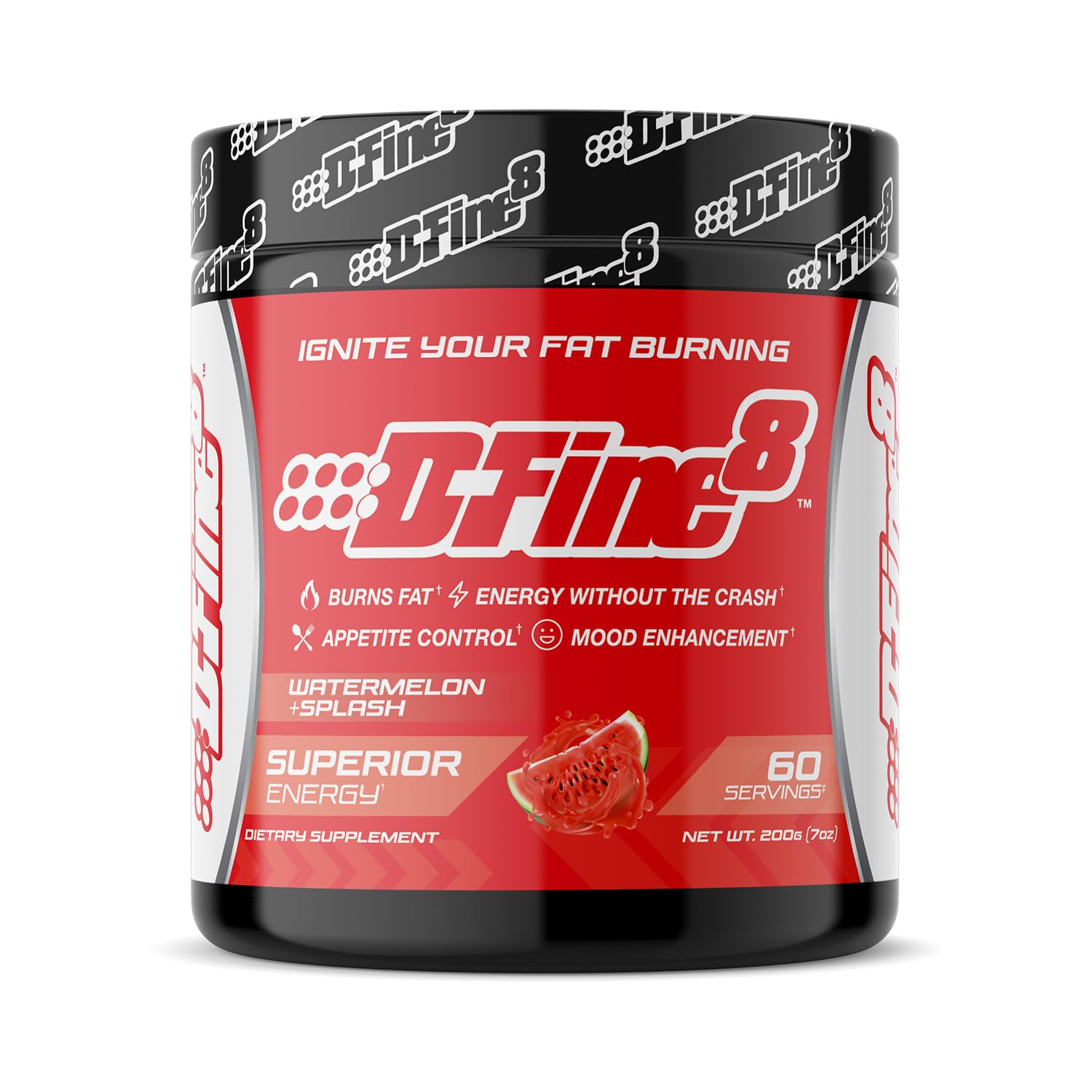 D-Fine8 Watermelon Splash bottle pour for quick energy during workouts