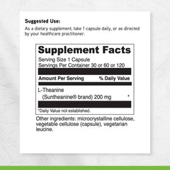Quality Suntheanine derived L-Theanine for calming focus.