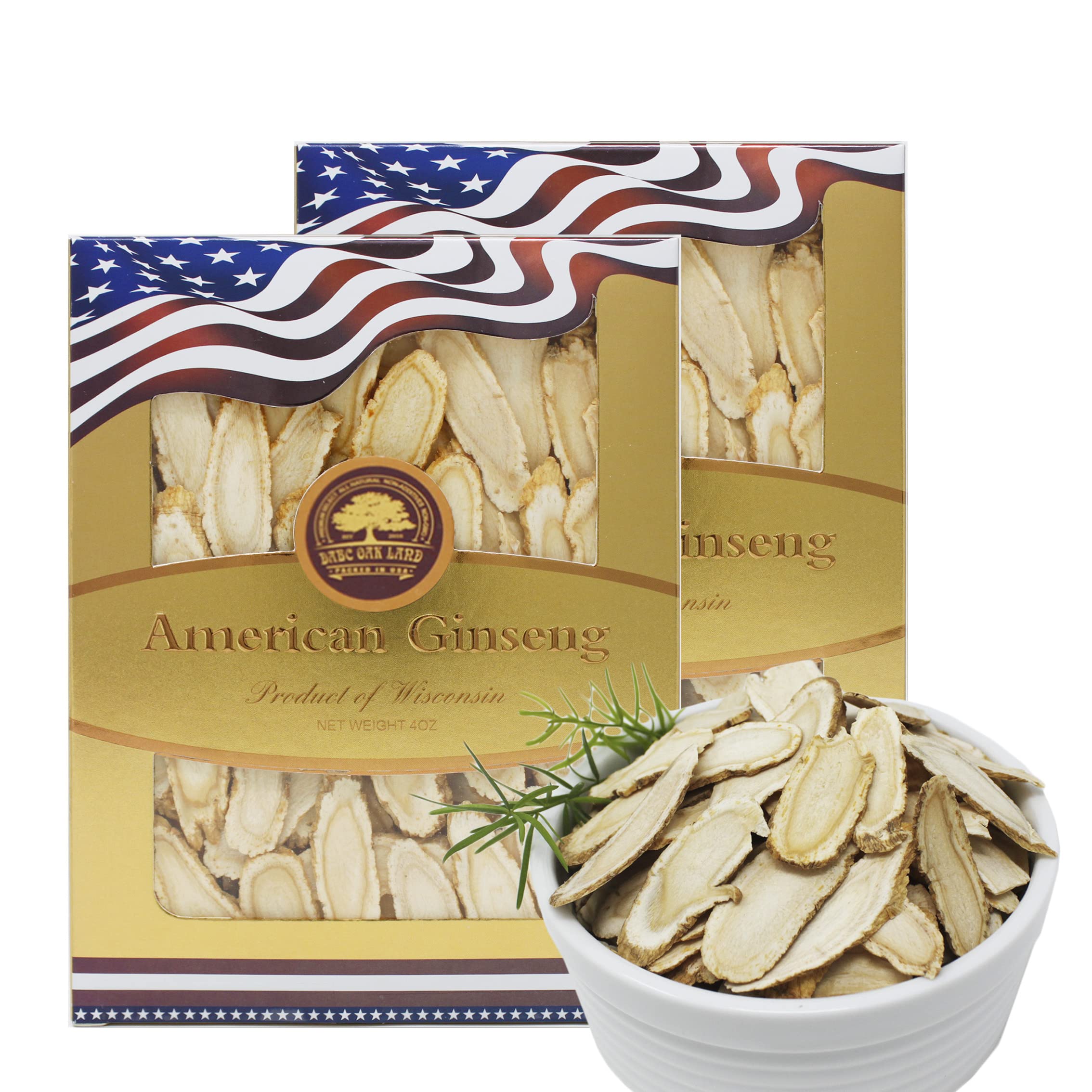 DABC OAK LAND American ginseng slices in Wisconsin tea for a comforting evening ritual