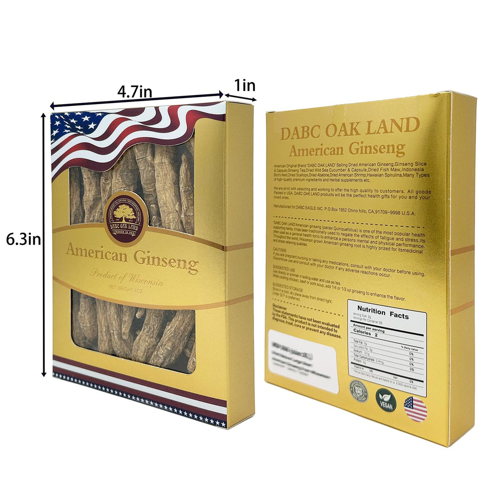 DABC OAK LAND energy and immunity benefits via ginseng slices.