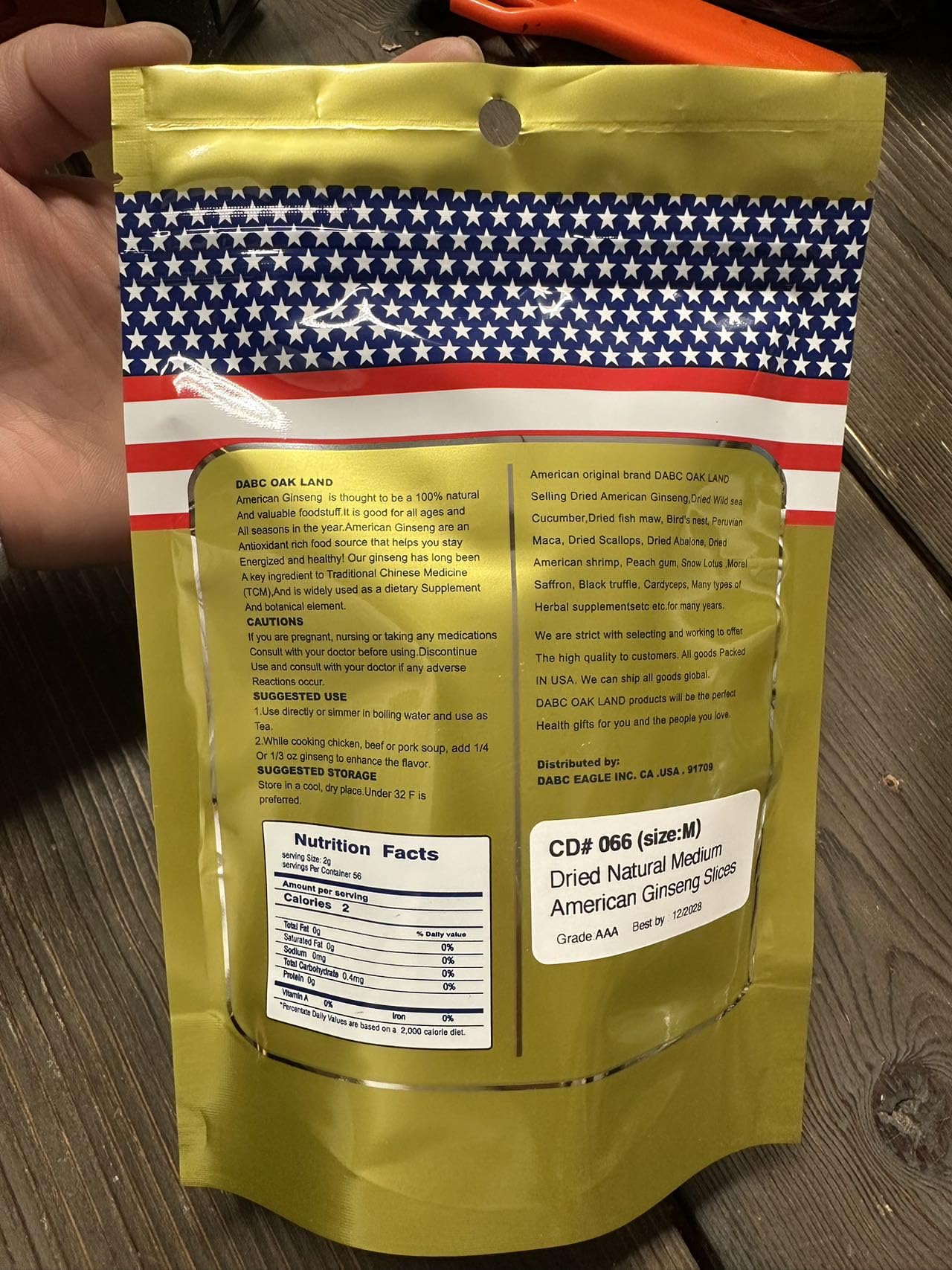 Sliced ginseng added to smoothie for flavor and vitality with DABC OAK LAND