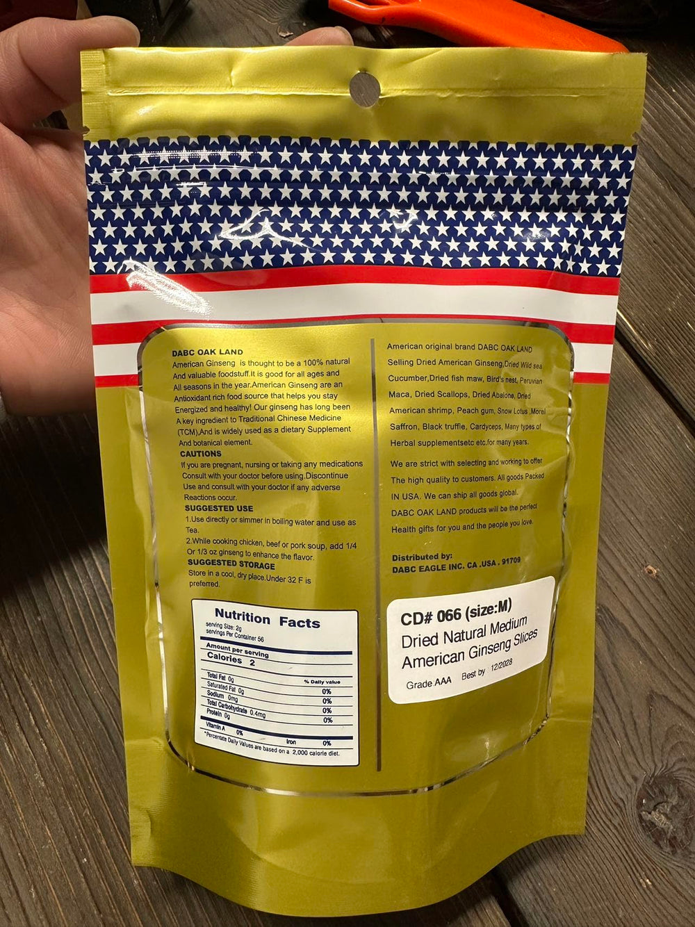 Sliced ginseng added to smoothie for flavor and vitality with DABC OAK LAND